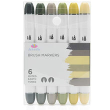 Load image into Gallery viewer, Professional Brush Tip Markers Set of 6 Earth Tone Markers for Outdoor Scenery Drawing Manga Sketching Illustration
