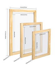 Load image into Gallery viewer, Caydo 3 Pieces 3 Size Wood Silk Screen Printing Frame with Mesh for Screen Printing, 10 x 14 Inch, 8 x 10 Inch, 6 x 8 Inch
