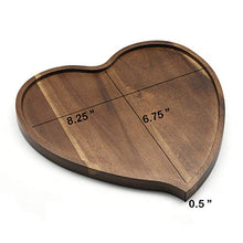 Load image into Gallery viewer, JB Home Collection 4568, Premium Acacia Wood Heart Shape Romantic Wedding Serving Tray Plate for Snack Cake Fruit Nuts Appetizer,8.25&quot;x6.75&quot;

