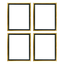 Load image into Gallery viewer, Creative Mark Illusions Floater Frame for 3/4 Inch Depth Stretched Canvas Paintings &amp; Artwork - 4 Pack - [Black Frame with Antique Gold Edge - 16x20]
