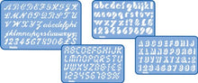 Load image into Gallery viewer, Helix Assorted Font Lettering Guide 4 Piece Set (Script, Digital, Stripe, Shadow) (08500)
