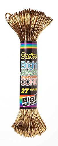 Darice Big Value Bright Jewel Metallic Cord, 27-Yard, Gold