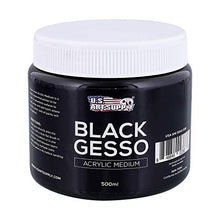 Load image into Gallery viewer, U.S. Art Supply Black Gesso Acrylic Medium, 500ml Tub - 16.9 Ounces over a Pint

