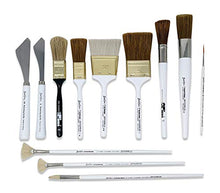 Load image into Gallery viewer, Bob Ross 13-Piece Landscape Painting Tools Bundle, 10x Paint Brushes, 2X Painting Knives, 1x Velono Roll-Up Paint Brush Case
