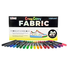 Load image into Gallery viewer, Super Markers 20 Unique Colors Dual Tip Fabric &amp; T-Shirt Marker Set-Double-Ended Fabric Markers with Chisel Point and Fine Point Tips - 20 Permanent Ink Vibrant and Bold Colors
