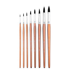 Load image into Gallery viewer, Transon Round Watercolor Detail Paint Brushes Goat Hair 8pcs for Watercolors,Acrylics,Inks,Gouache,Oil and Tempera
