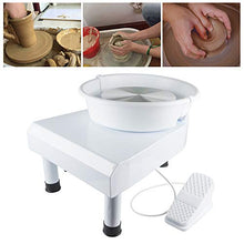 Load image into Gallery viewer, Shikha Electric Pottery Wheel Pottery Forming Machine 25CM 9.8&quot; Ceramic Machine with Detachable Basin for DIY Ceramic Work Art Clay with Clay Sculpting Tools, Foot Pedal(250W/110V) (White)
