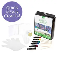 Load image into Gallery viewer, Crayola Siganture Paint-Pour Canvas Art Painting Kit, Marbleizing Mini Canvas, 29 Piece (Pack of 1)
