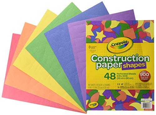 Crayola Construction Paper Shapes, Over 900 Precut Shapes, Kids Craft Supplies