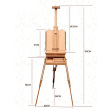 Load image into Gallery viewer, Kuyal Wooden Easel &amp; Painting Storage Box with Drawer, Shoulder Strap, Palette ,Indoor Outdoor Field Folding Portable Easel, Box Easel Sketchbox for Painting, Sketching, Display
