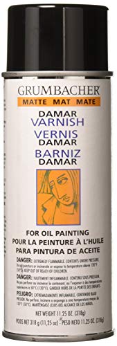 Grumbacher Damar Matte Varnish Spray For Oil Painting, 11.25 oz Can