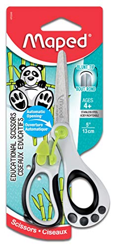 Maped Koopy Spring-Assisted Educational Scissors, Kids, 5 Inch, Blunt Tip, Right Handed Use (470249)