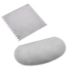 Load image into Gallery viewer, BCP Set of 2 Stainless Steel Serrated Scraper Crafts Tool for Sculpture Ceramic
