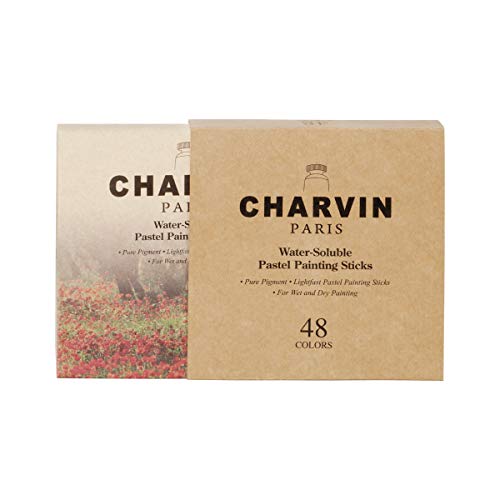 Charvin Water-Soluble Semi Hard Pastels Painting Sticks, Highly Pigmented Square Pastel Stick (2 5/16