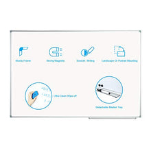 Load image into Gallery viewer, Lockways Magnetic Dry Erase Board - Magnetic Whiteboard/White Board 36 x 24 Inch, 1 Dry Erase Markers, 2 Magnets for School, Home, Office

