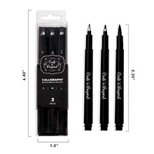 Load image into Gallery viewer, Calligraphy Pens Pack of 3 Small, Medium and Large for Hand Lettering, Art Drawing, Sketching, Scrapbooking - Beginner Kit with Fadeproof Black Ink
