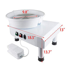 Load image into Gallery viewer, Shikha Electric Pottery Wheel Pottery Forming Machine 25CM 9.8&quot; Ceramic Machine with Detachable Basin for DIY Ceramic Work Art Clay with Clay Sculpting Tools, Foot Pedal(250W/110V) (White)
