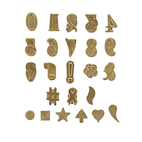 Walnut Hollow Hotstamps Number and Symbol 24 Piece Set for Branding and Personalization on Wood and Leather