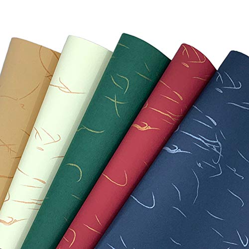 Classic Pure Color Gift Wrapping Paper Decorative Paper Handmade Simple Decorative Pattern Designed for Wedding Holiday Party Gifts 10 Sheet 30.9 * 21.5 Inch 2 Roll Wrapping Ribbons