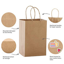 Load image into Gallery viewer, Mesha 50pcs Medium Size Gift Bags with Handle Brown Kraft Paper Bags 8x4.75x10.5 Inch Paper Shopping Bags, Paper Party Favor Bags, Retail Paper Bags Bulk
