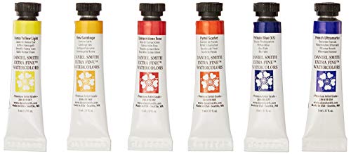 DANIEL SMITH 285610005 Extra Fine Essentials Introductory Watercolor, 6 Tubes, 5ml
