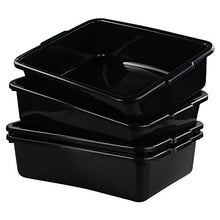 Load image into Gallery viewer, Teyyvn 13 L Plastic Bus Box/Utility Box, Commercial Wash Basin Tote Box, 4-Pack, Black
