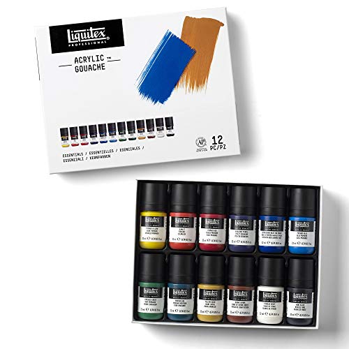 Liquitex 3699325 Professional Acrylic Gouache Paint Set, Essentials 22ml, 6 Colors