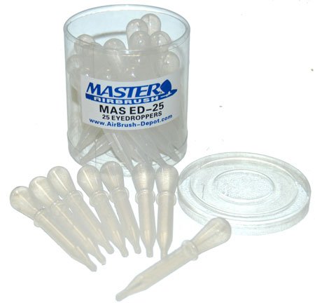 Master Airbrush Brand 25 Pipette Eyedroppers for Liquid Transfer and Airbrush Paint