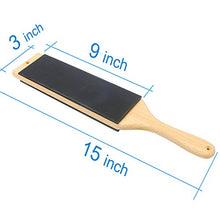Load image into Gallery viewer, LAVODA Paddle Strop 3&quot; by 9&quot; Double-sided Leather Strop with Green White Compounds Kit Knife Stropping Block for Woodworking Sharpening Honing Knives Leather Knife Sharpening Polishing
