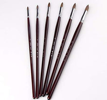 Load image into Gallery viewer, Artist Paint Brushes-Superior Sable Hair Artists Round Point Tip Paint Brush Set Watercolor Acrylic Painting Supplies
