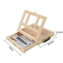 Load image into Gallery viewer, Tavolozza 19pcs Painting Table Easel Set, Wooden Mixed Media Art Set Easel Kit Includes Tabletop Easel, Acrylic Paints, Brushes, Canvas Panel, Art Supplies Gift for Beginners, Kids, Adults
