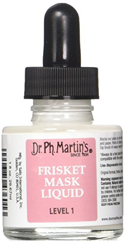 Dr. Ph. Martin's FRSK10OZLVL1 Martin's Frisket Mask Liquid (Level 1) Masking Fluid, 1.0 oz, Clear, 1 Bottle