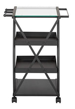 Load image into Gallery viewer, SD STUDIO DESIGNS Modern Triflex Mobile Storage Taboret for Arts and Crafts, Charcoal/Clear Glass
