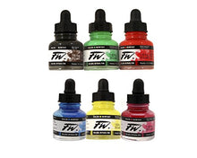 Load image into Gallery viewer, Daler-Rowney FW Acrylic Artists Ink, Set of 6 Primary Colors (160100006)
