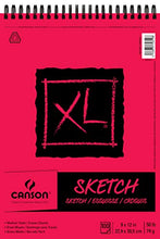 Load image into Gallery viewer, Canson XL Series Paper Sketch Pad for Charcoal, Pencil and Pastel, Top Wire Bound, 50 Pound, 9 x 12 Inch, 100 Sheets
