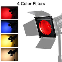 Load image into Gallery viewer, Travor Bi-Color LED Video Light with Softbox, 100W 3200-6500K Dimmable Studio Photography Video Lighting Kit with Barndoor 5 Color Diffusers and Reflector for Portrait Photography, Wedding, Filming
