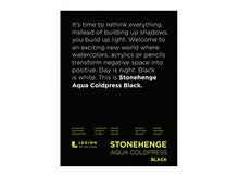 Load image into Gallery viewer, Stonehenge, 1 Legion Aqua Watercolor Pad, 140lb, Cold Press, 8 by 10 Inches, Black Paper, 15 Sheets
