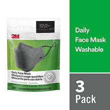 Load image into Gallery viewer, 3M Daily Face Mask, Reusable, Washable, Adjustable Ear Loops, Lightweight Cotton Fabric, 3 Pack
