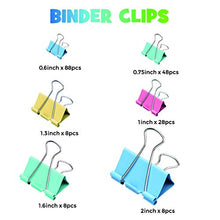 Load image into Gallery viewer, 188 Pcs Binder Clips Paper Clamps Assorted 6 Sizes, Paper Binder Clips Metal Fold Back Clips with Box for Office,School and Home Supplies,Assorted Colors
