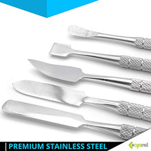 Load image into Gallery viewer, Cynamed 5 Pc Stainless Steel Spatula/Chisel Wax &amp; Clay Sculpting Tool Set
