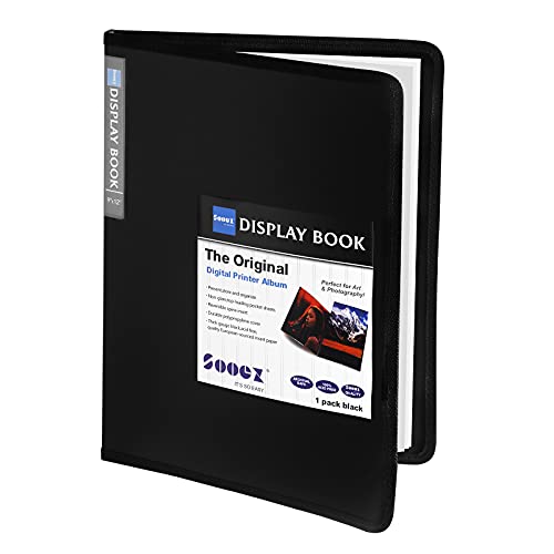 Sooez 9x12 Binder with Plastic Sleeves, 24-Pocket Heavy Duty Art Portfolio Folder with Clear Sheet Protectors, Display 48 Pages, Presentation Book for Artwork, Sheet Music, Document