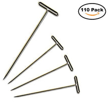 Load image into Gallery viewer, Labs Nickel Plated Science Dissection T-Pins, Frog Dissection pin(Pack of 110, 100 Pack 1.5&quot;, 10 Pack 2&quot;)
