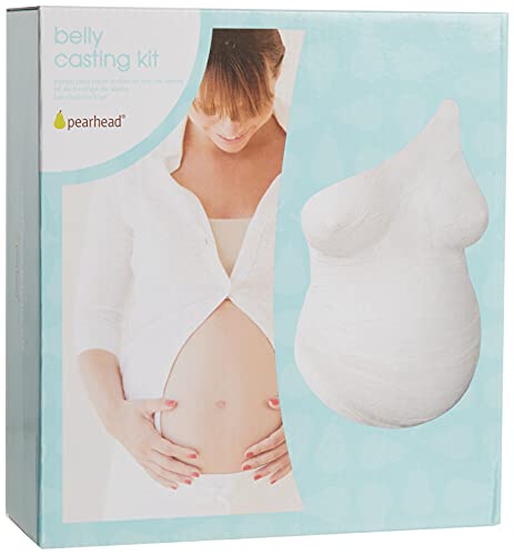 Pearhead Belly Casting Kit, Expecting Mom Pregnancy Keepsake, Pregnant Belly Keepsake Mold White