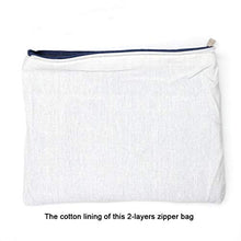Load image into Gallery viewer, Yingkor 2-pack Cotton Canvas Zipper Cosmetic Bag Makeup Bags Tool Organizer with Cotton Lining 20x28cm (White)

