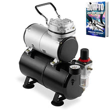 Load image into Gallery viewer, PointZero 1/5 HP Airbrush Compressor with Air Tank, Regulator, Gauge and Water Trap - Quiet Portable Pump
