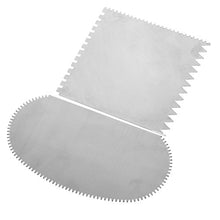Load image into Gallery viewer, BCP Set of 2 Stainless Steel Serrated Scraper Crafts Tool for Sculpture Ceramic

