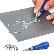 Load image into Gallery viewer, Falling in Art Craft Linoleum Block Cutters with 6 Type Blades and 2 Plastic Storage Handles
