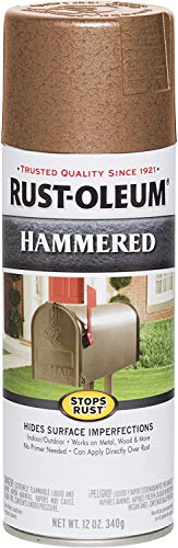 Rust-Oleum 210849 Stops Rust Hammered Spray Paint, 12 Oz, Copper, 12 Fl Oz