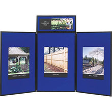 Load image into Gallery viewer, Quartet Fabric Bulletin Board Display Panel System, 6&#39; x 3&#39;, Double-sided, Blue/Gray Surface, Black Frame, Exhibition, Show-It! (SB93513Q)
