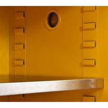 Load image into Gallery viewer, Sandusky Lee SC300F Yellow Steel Safety Cabinet for Flammable Liquids, 1 Shelf, 2 Door Manual Close, 30 Gallon Capacity, 44"Height, 43"Width, 18"Depth
